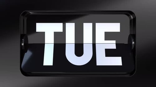 Digital Flip Clock Animation for Days of the Week