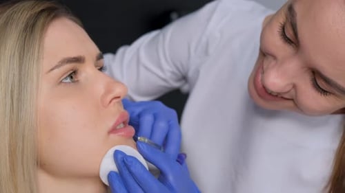 Lip Injection Treatment at a Medical Clinic