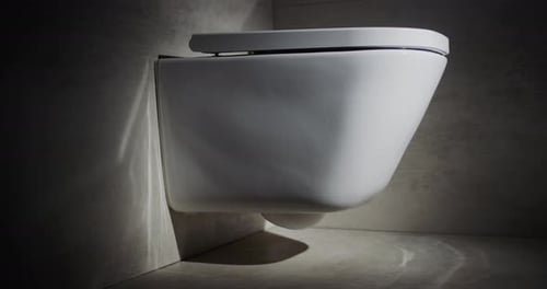 Wall-Mounted Toilet in Modern Bathroom
