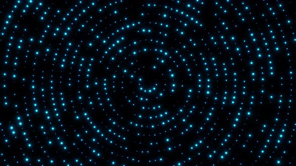 Glitter Particle Circle Wave Animation. Abstract Digital Data Wave ...