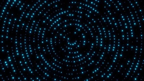 Glitter Particle Circle Wave Animation. Abstract Digital Data Wave Motion Background.