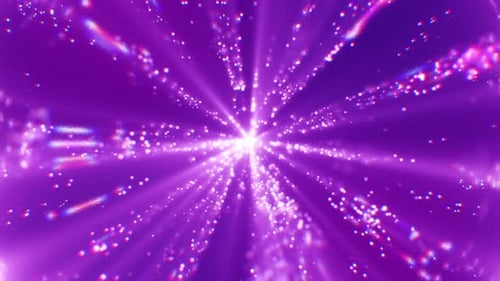 Vibrant Glowing Purple Particles And Light Rays Animated Loop