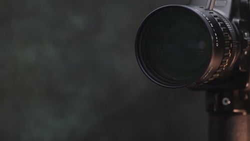 Close-up old analog Super 8 camera camera