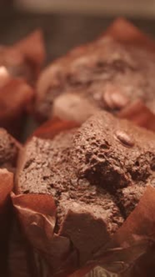 Delicious Chocolate Muffins Baked to Perfection in the Kitchen