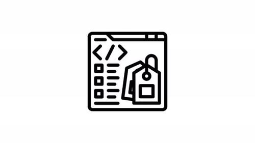 title tag line icon animation