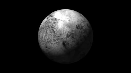 Seamless Loop of a Gray Textured Planet Rotating