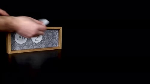 A wooden calendar block showing the date January 24th
