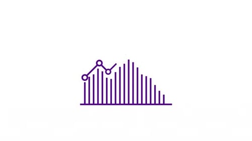 IPO Stock Market Growth Flat Line Graph Animation