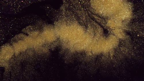 Luxurious Dust Glittery Ink Flow Art Surface Water