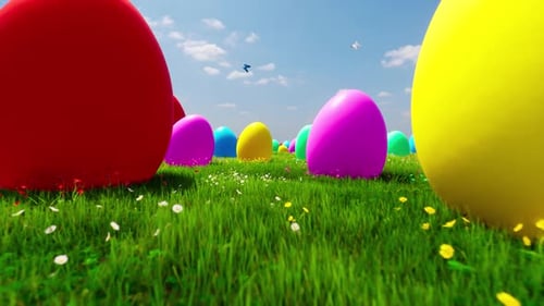 Flug zum Osterhasen am Tag der schönen Osterfeiertage.