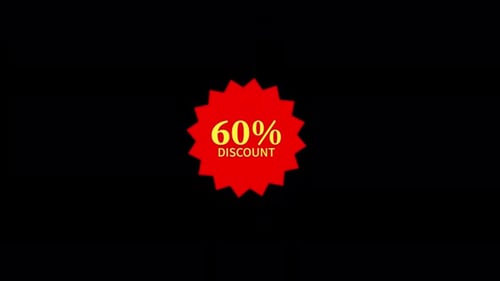Pulsating Flat Design 60% Discount Badge Animation
