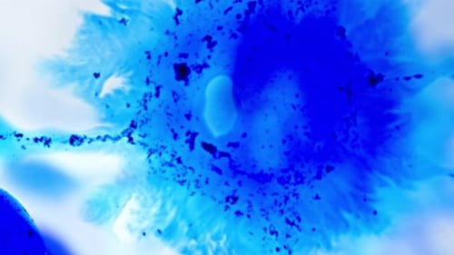 Ink mixing in blue liquid, mesmerizing abstract swirl patterns and fluid dynamics