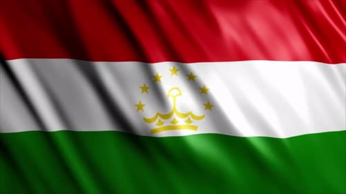 Seamless Loop of Realistic Tajikistan Flag Waving