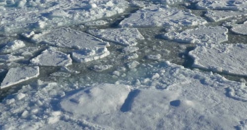 Gros morceaux de glace dans la mer