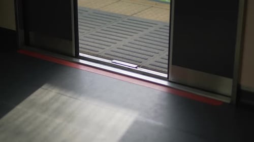 Train Door Closing At The Station In Kyoto, Japan - slowmo