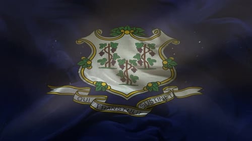 Connecticut State Flag Waving Animation Background