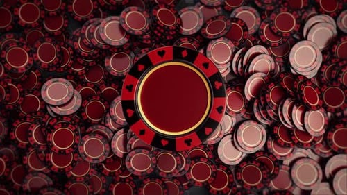 Casino Poker Chips Pile Up Reveal