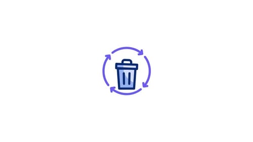 Minimalist Sketchy Recycling Bin Icon Animation