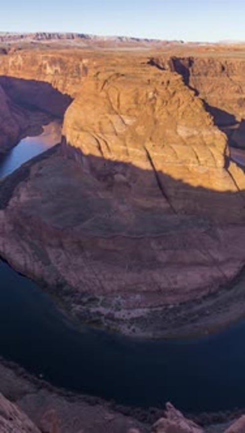 Horseshoe Bend on Sunny Morning Colorado River Meander Arizona USA Vertical Video