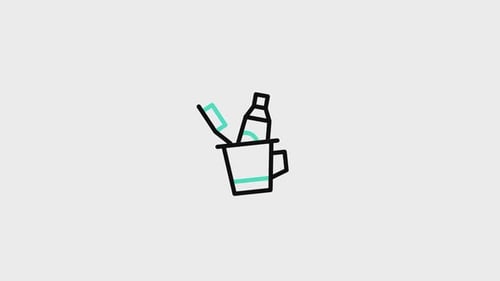 Minimalist Toothbrush and Toothpaste Health Line Icon Animation