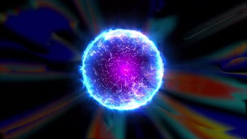 Futuristic Glowing Energy Sphere Network Animation