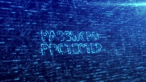 Futuristic Data Network with Password Protected Text Reveal