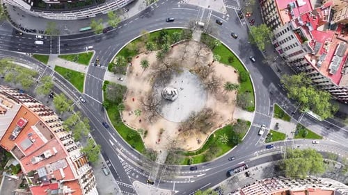 Scenic Roundabout at Barcelona Catalonia Spain.