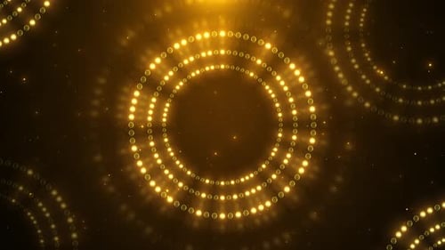 4K golden round frame and shiny glitter on black paper animation, luxury copy space motion backgroun