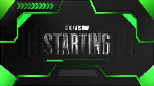 Twitch Stream Intro Overlay Animation With Green Theme