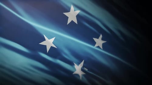 Realistic Animated Waving Flag with Four Stars