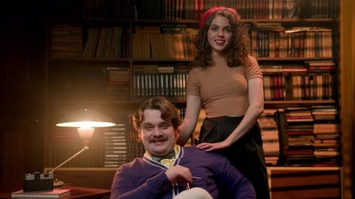 Smiling Couple Posing Together in a Library