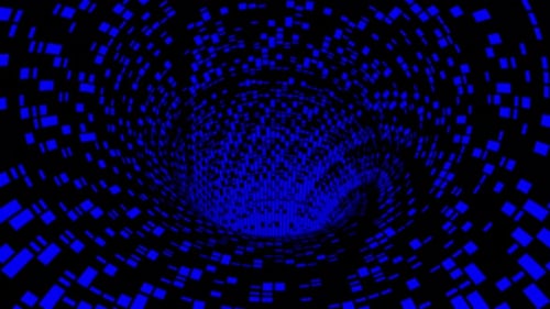 Röhre, die durch den Tunnel läuft Vj Loop oder Datentunnel Blaue Version 4K 50 Fps