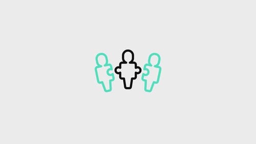 Animated Flat Design Group of People with Changing Colors