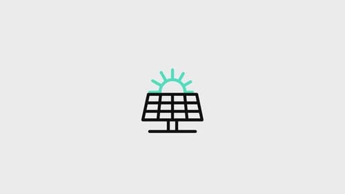 Clean Energy Solar Panel Icon Animation