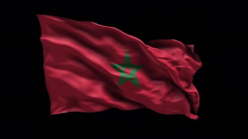 Realistic 3D Waving Moroccan Flag Animation