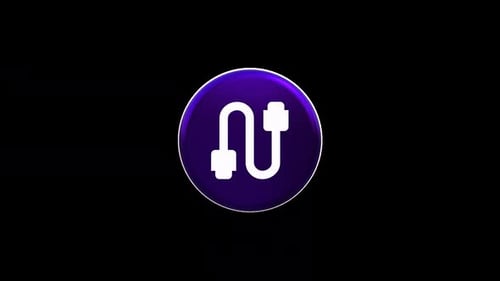 3D Digital Data Cable Icon Rotation