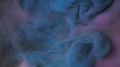 Abstract Blue Ink Swirls in a Dreamy Liquid