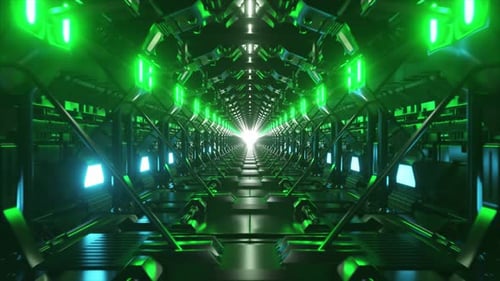 Abstract Futuristic Technology Tunnel