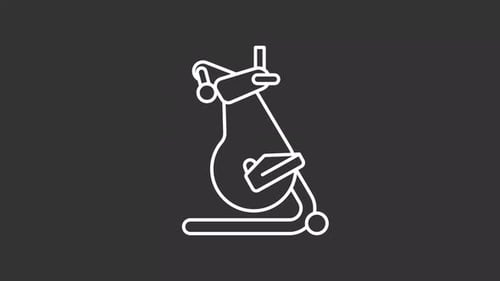 Animated Minimalist Line Art Microscope Icon Loop