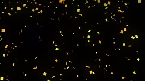 Golden Party Popper Confetti Falling Overlay Background Loop
