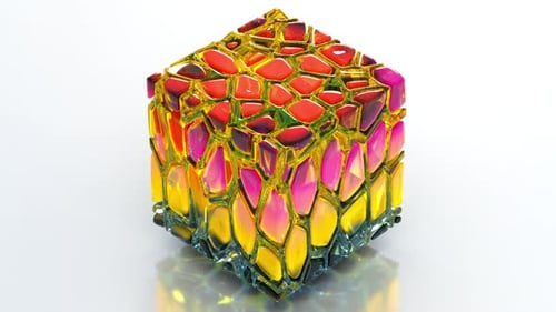 Futuristischer 3D Voronoi Cube 80