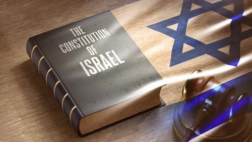 Livre de la Constitution d'Israël et Juges Gavel