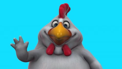 Fun 3D cartoon chicken (with alpha channel included)