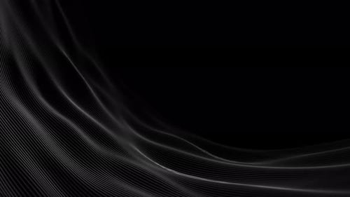 Black clean corporate background video loop. Animated Abstract glowing Line Particles Wave dark Back
