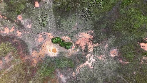 Aerial View of Rural Land with Puddles