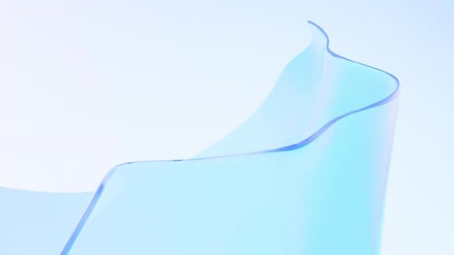 Transparentes Glastuch mit fließendem Wellenmuster