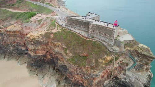 The Majestic Nazaré (Nazare) Lighthouse Seen from Above, Portugal