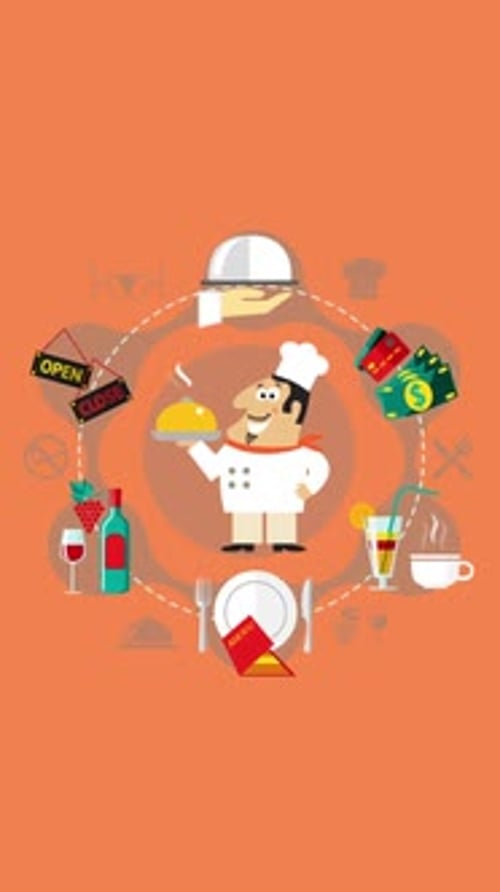 2D Restaurant Banner Vertical Background