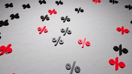 Animated 3D Percentage Symbols Background Loop