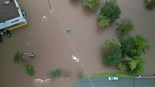 Cars Sank As a Result of a Hurricane in Bedford Canada 2023Heavy Rains Caused